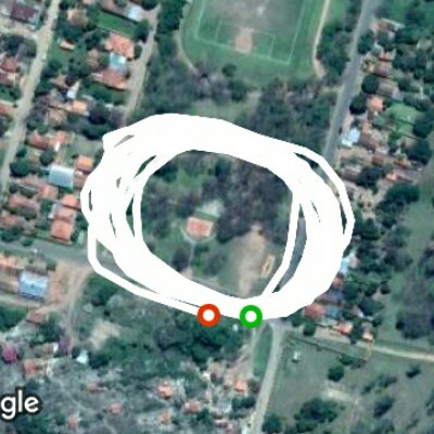 Friendship square walking route map in Tobatí