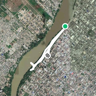 Ronda del Sinú Linear Park walking route map in Montería