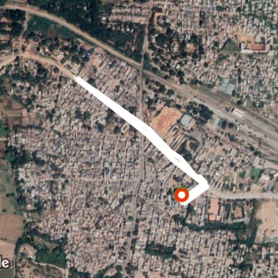 PB ROAD walking route map in Harihar