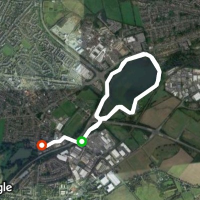 King's Mill Reservoir walking route map in Mansfield