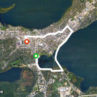 Lake Monona part walking route map in Monona