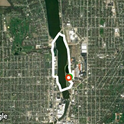 Riverside Park walking route map in Beloit
