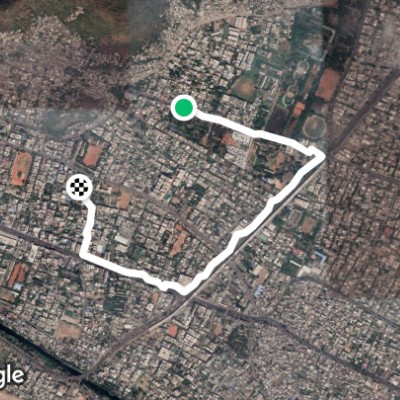 Benz Circle walking route map in Vijayawada