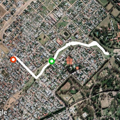 Saint Margarita walking route map in Bahía Blanca