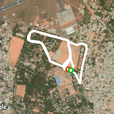 Pondicherry Helipad Lawspet walking route map in Puducherry
