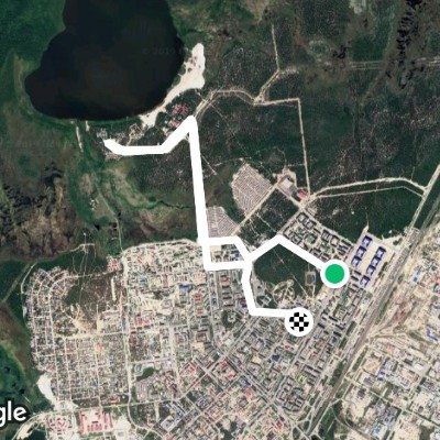Led to the lake. walking route map in Викулово