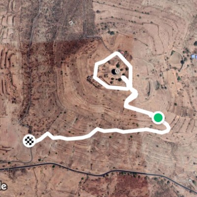 Chandbibi Mahel walking route map in Sonewadi