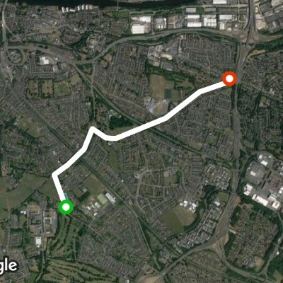 Boston Avenue walking route map in Runcorn