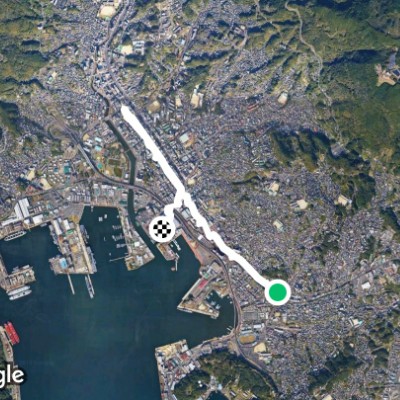 Sasebo Port walking route map in Sasebo