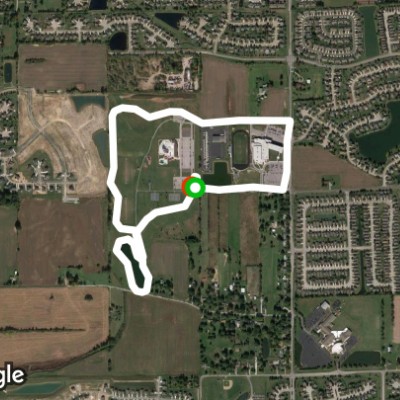 Freedom Park walking route map in Greenwood