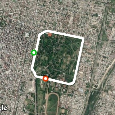 July 9 park walking route map in Alderetes