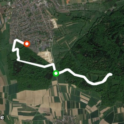 Schlehenweg walking route map in Neuhausen auf den Fildern