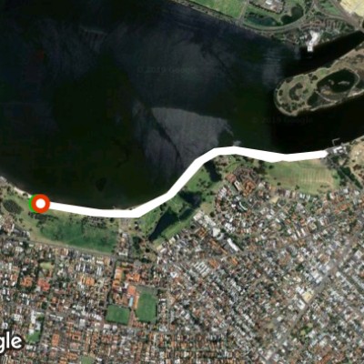 James Mitchell Park walking route map in South Perth