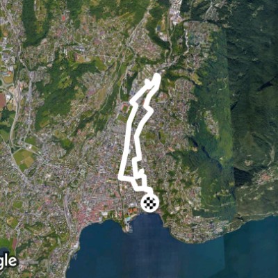 Lugano walking route map in Aldesago
