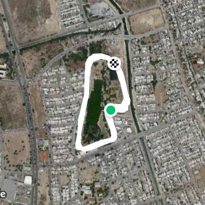 Lake of the ducks walking route map in Ciudad General Escobedo