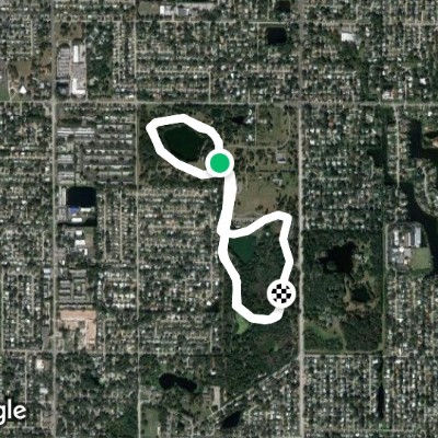 Eagle Lake Park walking route map in Clearwater