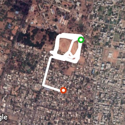 Rangaraya Medical College GROUND, KAKINADA walking route map in Kakinada