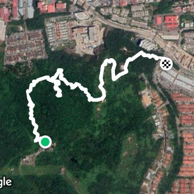 Iron Hill Trail (jungle) walking route map in Cheras