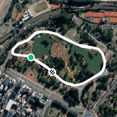 Rosedal Lake walking route map in Recoleta