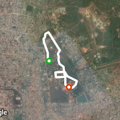University campus of Lomé walking route map in Lomé