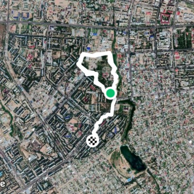 Park Victory - Taraz walking route map in Taraz