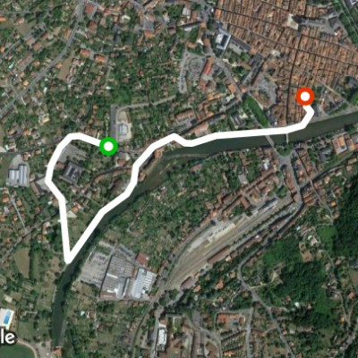 Fitness trail walking route map in Villefranche-de-Rouergue