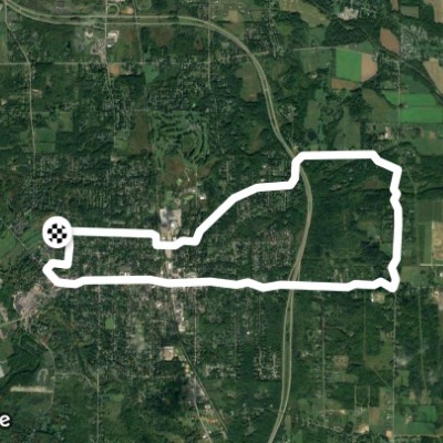 East Aurora Easy walking route map in East Aurora