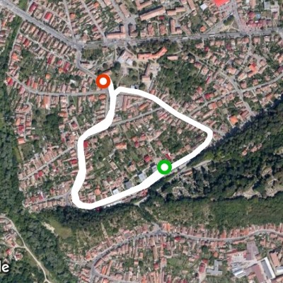 Anton Pann Road walking route map in Sighișoara
