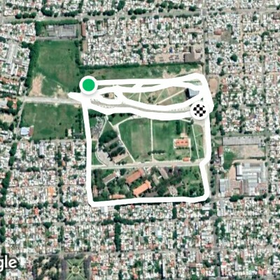 Falklands Heroes Park walking route map in Rosario