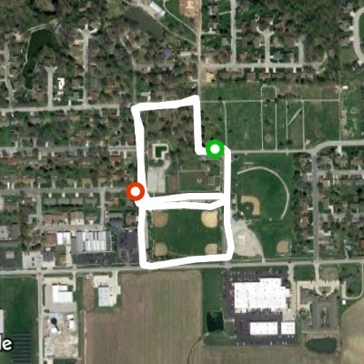 Trenton Community Park walking route map in Aviston