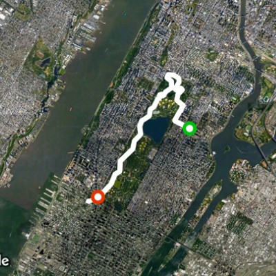 Central Park 5 miles from East 96th to West 59th.