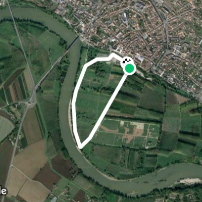 Banks of Garonne Marmande walking route map in Marmande