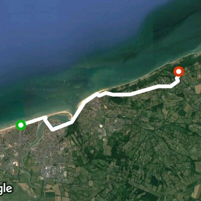 Casino cabourg walking route map in Dives-sur-Mer