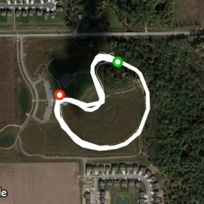 Flat Fork Creek Park walking route map in Fortville