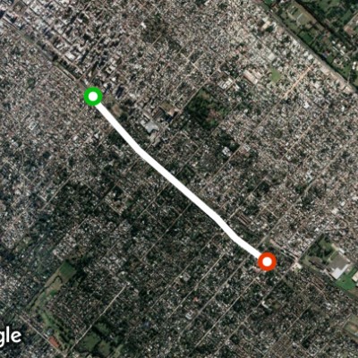 Muñiz corridor walking route map in Campo de Mayo