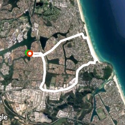 Burleigh loop walking route map in Varsity Lakes