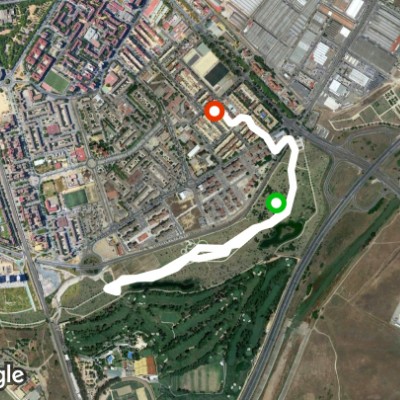 Guadaíra Park walking route map in Sevilla
