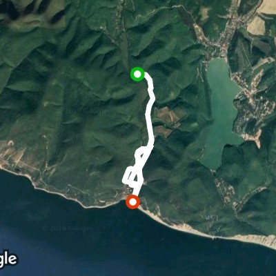 Durso Beach, Maly Utrish Nature Reserve walking route map in Abrau-Diurso