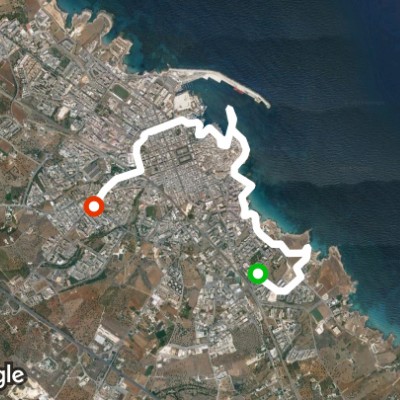 Cala camps walking route map in Monopoli