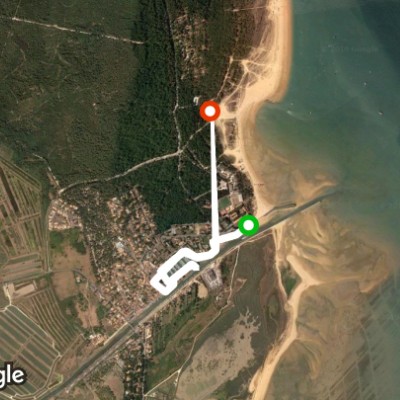 Dead end of the beach walking route map in Saint-Georges-d'Oléron
