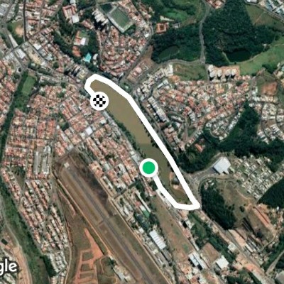 Taboão Lake walking route map in Bragança Paulista