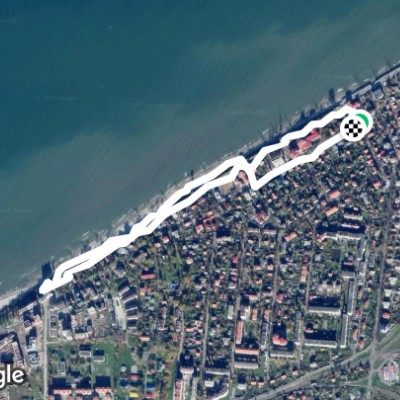 Promenade walking route map in Zelenogradsk