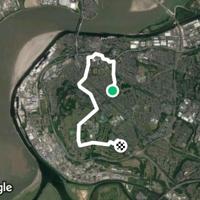 Heath Park Playing Fields walking route map in Runcorn