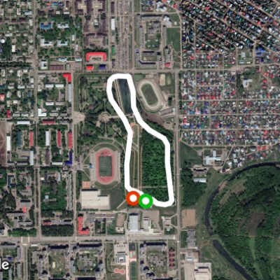 Ran in the park walking route map in Salavat