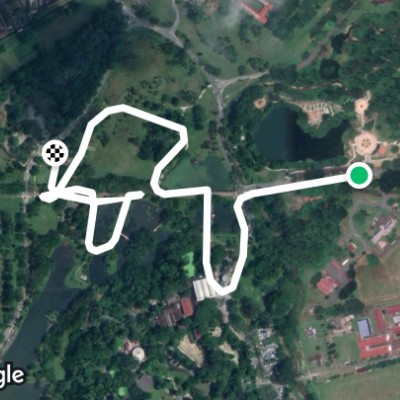 Taiping Lake Gardens walking route map in Taiping