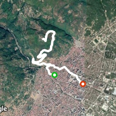 Tetovo Fortress walking route map in Vejtse