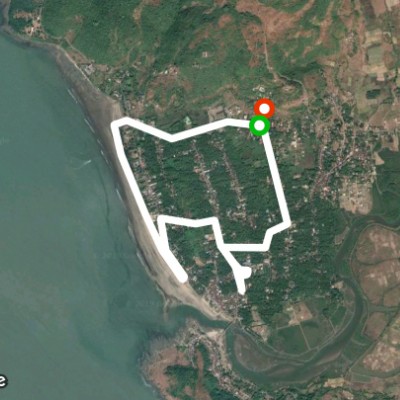 Murud Janjira Beach and market walking route map in Murud
