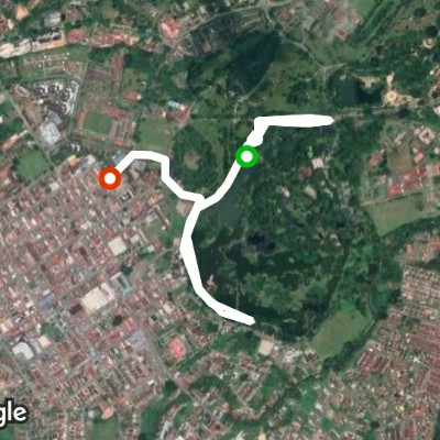 Taiping Lake Gardens walking route map in Taiping