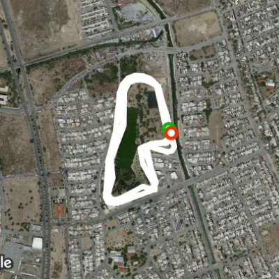 Solidarity Lagoon walking route map in Ciudad General Escobedo