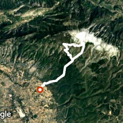 Mont Ventoux by Ste Dove walking route map in Bédoin